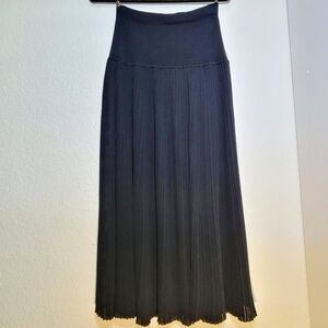 Black Pleated Midi / Maxi Skirt By Misook Size Small